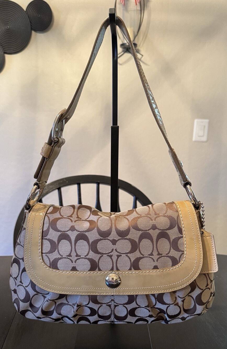 Coach SoHo Signature Flap Shoulder Bag Excellent!